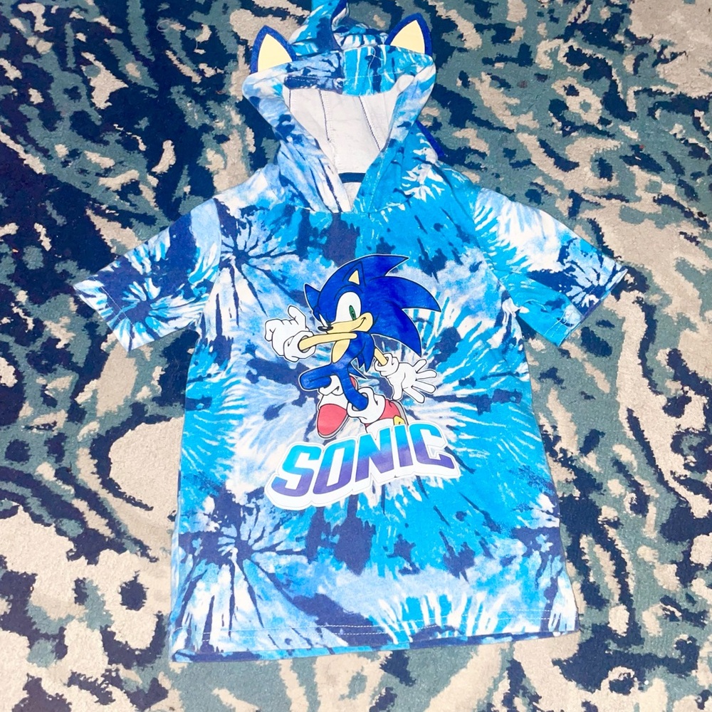 Sonic the Hedgehog Blue Tie-Dye Kids Hoodie